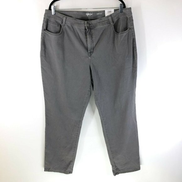 Style&co. Denim - Style & Co Womens Jeans Slim Leg High Rise Tummy Control Gray Size 20W